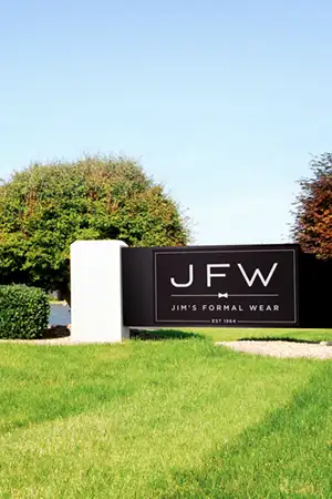 Jim's Formal Wear's headquarters in Trenton, Illinois