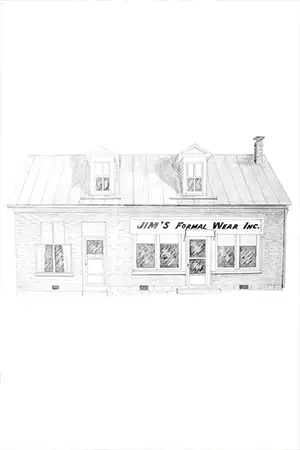 Sketch of Jim's Formal Wear store